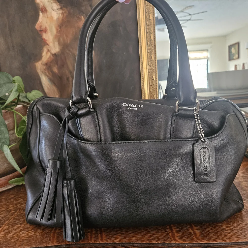 Coach Black Leather Hobo Satchel